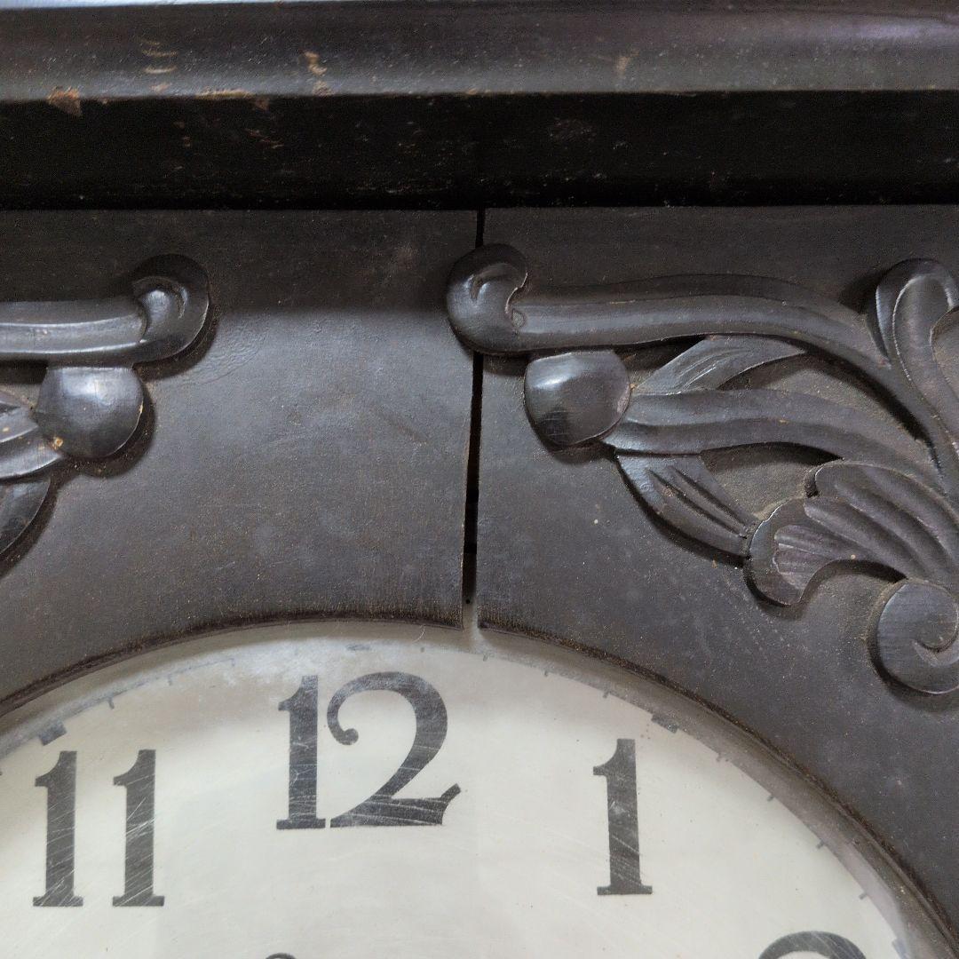 明治時計　ジャンク品　大型　振り子時計 　古時計　昭和レトロ　ゼンマイ時計