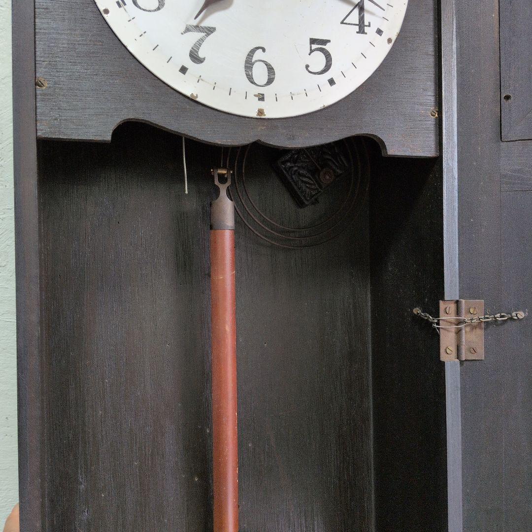明治時計　ジャンク品　大型　振り子時計 　古時計　昭和レトロ　ゼンマイ時計
