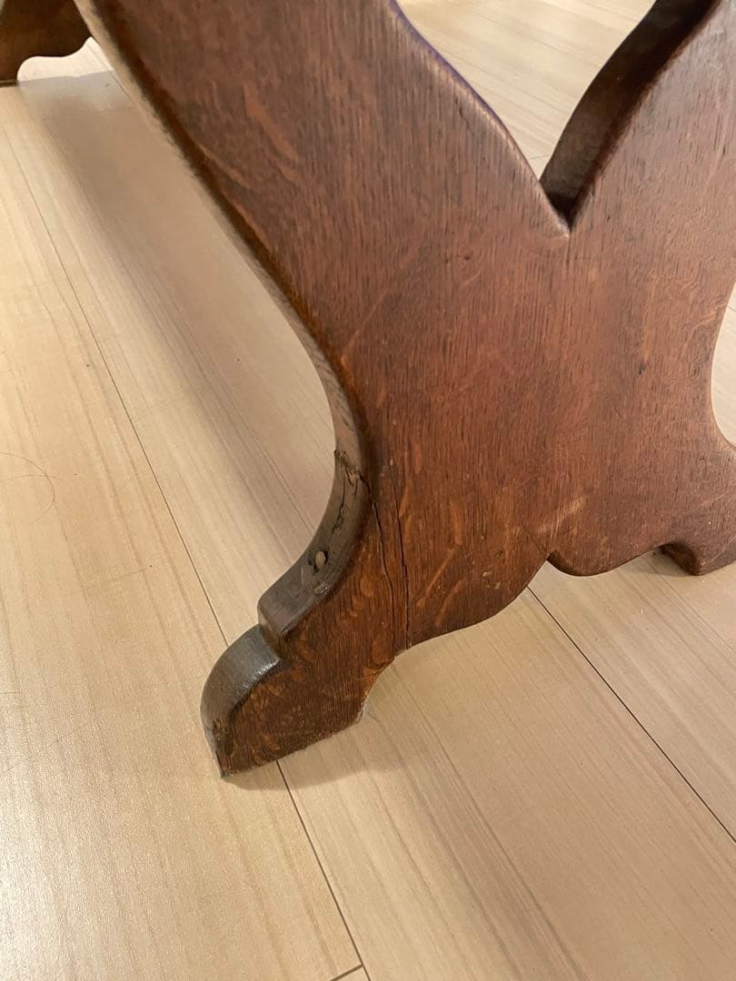 【BENI】アンティーク 木製ローテーブル イギリス製 ハート脚