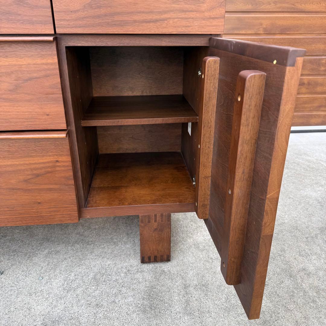 美品 BIS ビス 北欧風 ウォールナット ガラス扉 食器棚 購入価格20万