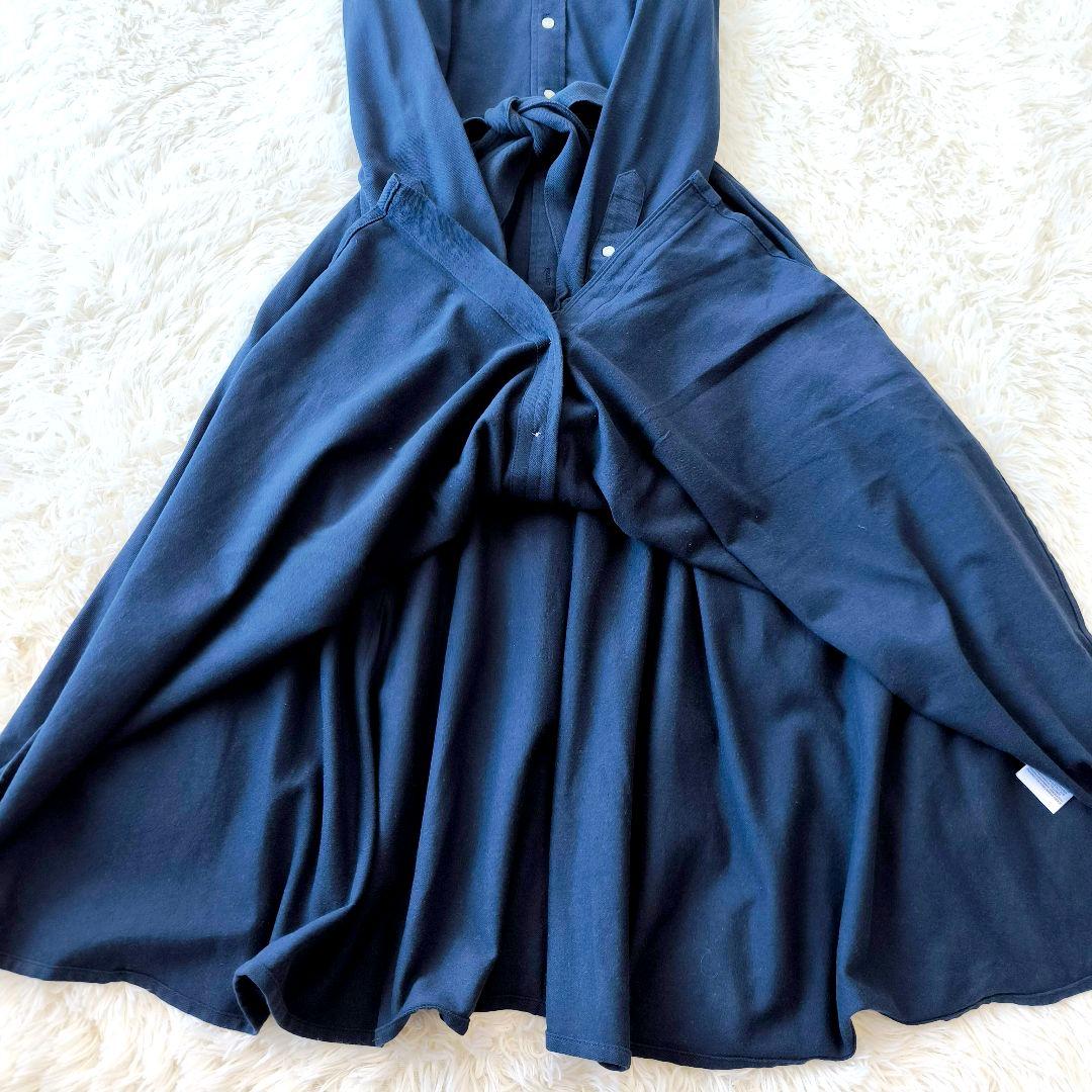 【美品】RALPH LAUREN カノコ シャツ ワンピース ウエストリボン