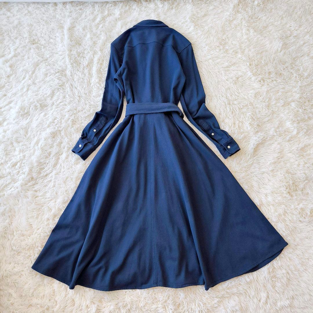 【美品】RALPH LAUREN カノコ シャツ ワンピース ウエストリボン