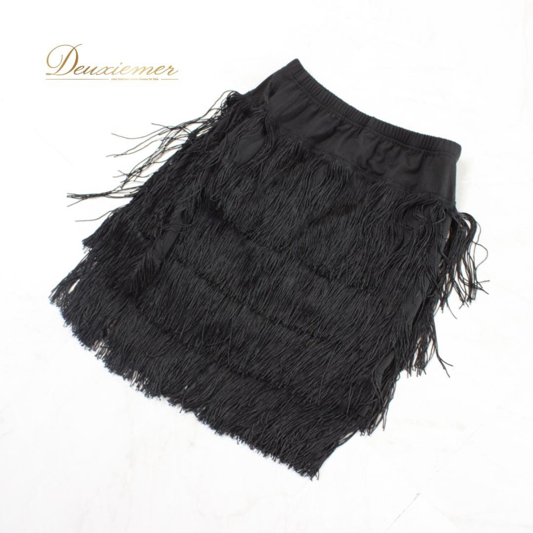 【美品 社交ダンス衣装】上下セット レッスンウェア 練習着 Lサイズ 黒 花柄