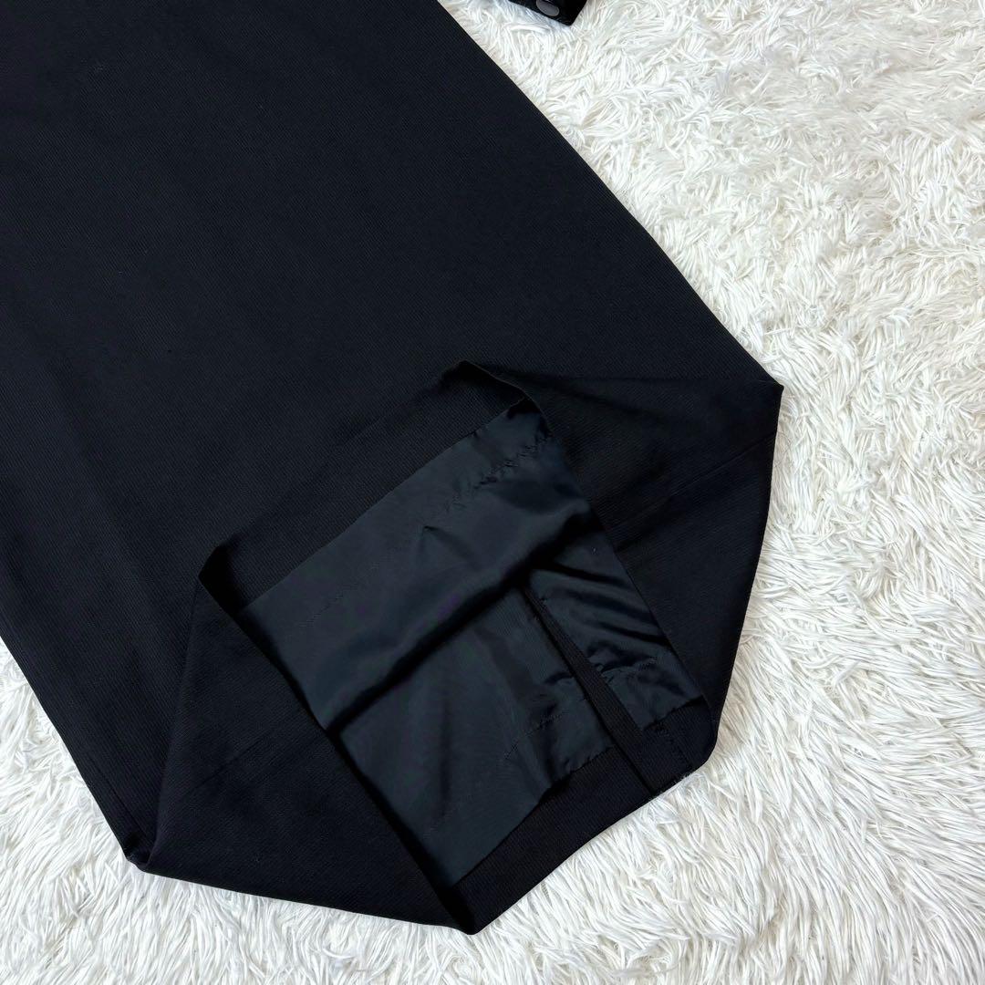 クリスチャンディオール　ワンピース　フォーマル　真っ黒　11号　シルク混　絹　毛