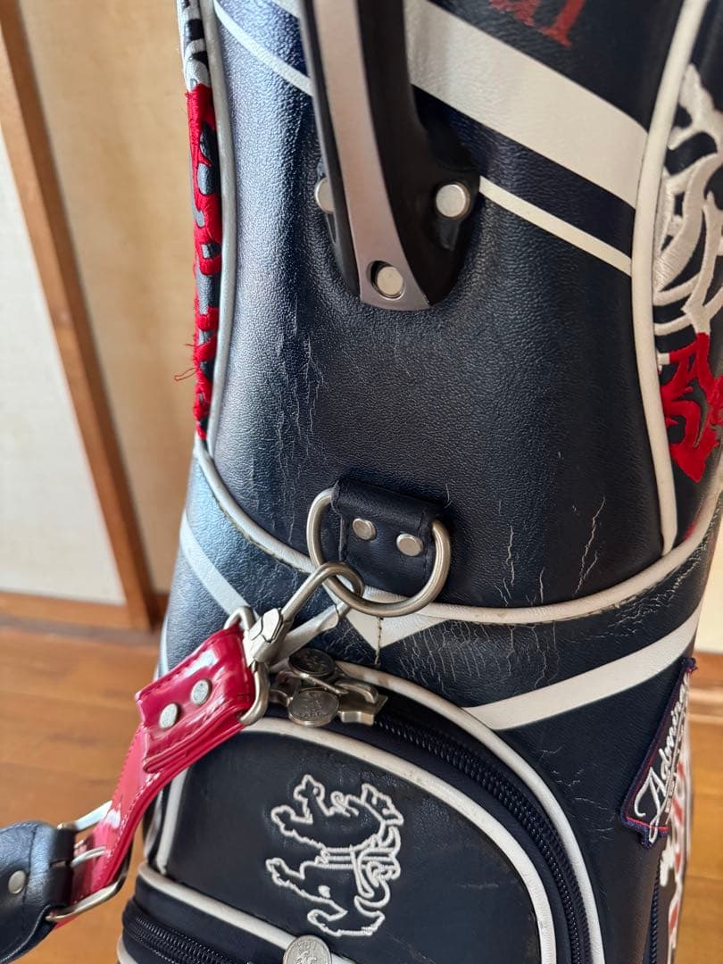 Admiral キャディバッグ ネイビー/ホワイト　ゴルフ 9.5