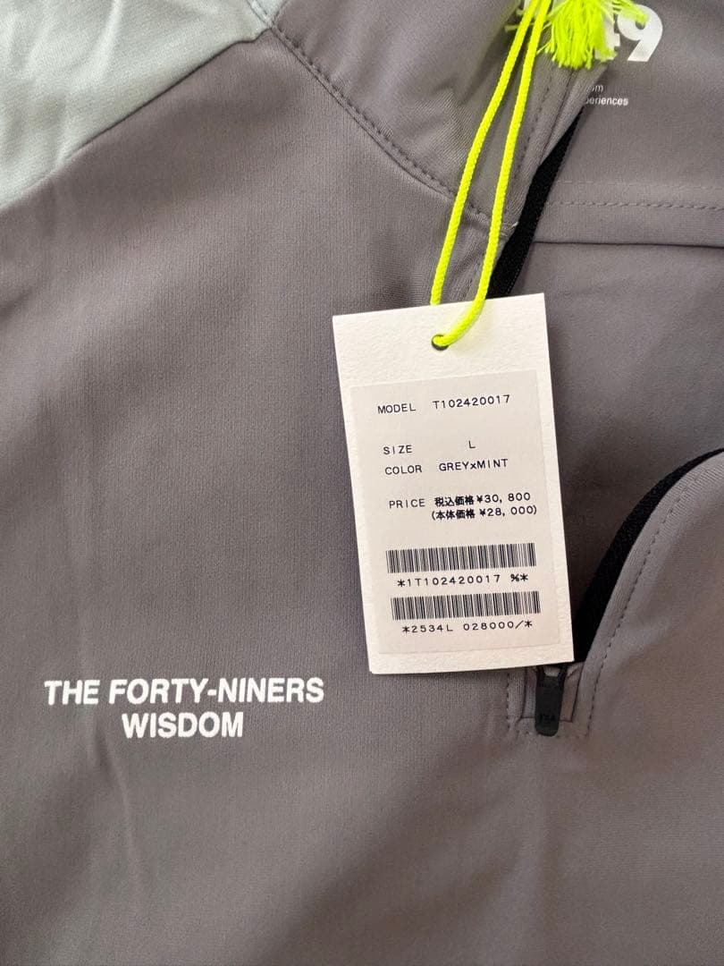 TFW49 メンズ L グレー ハーフジップモックネックティー