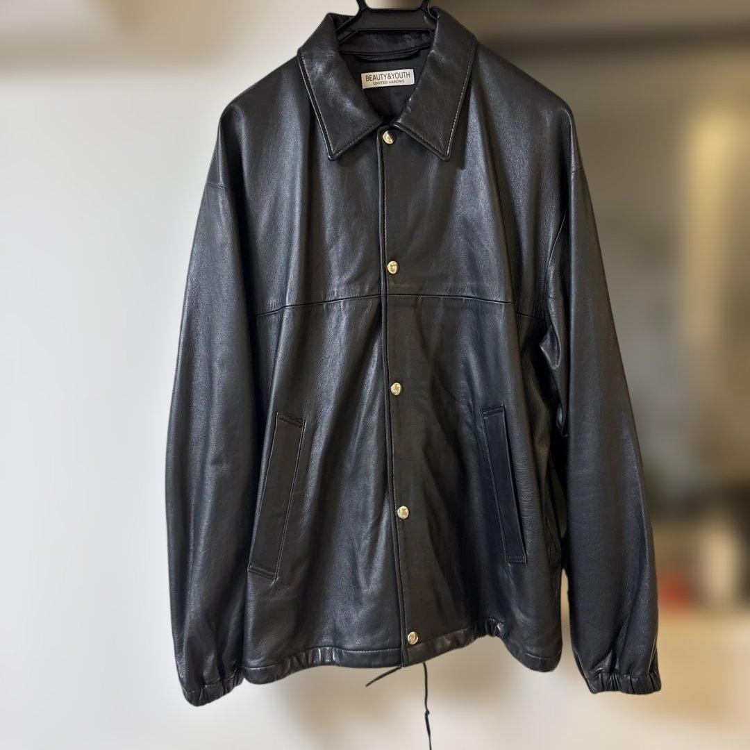 美品　united arrowsレザーコーチジャケット　アローズ ラムレザー