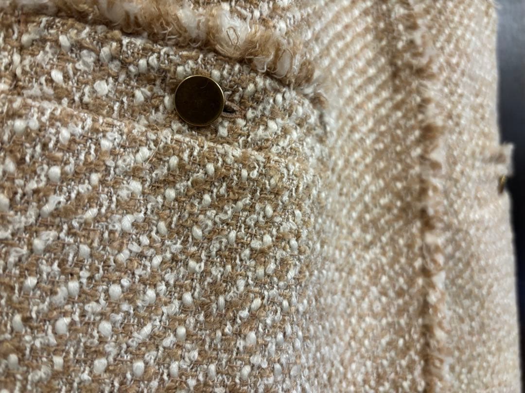 プラステ ツイード ミドルジレ ベスト M ベージュ