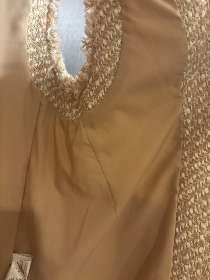プラステ ツイード ミドルジレ ベスト M ベージュ