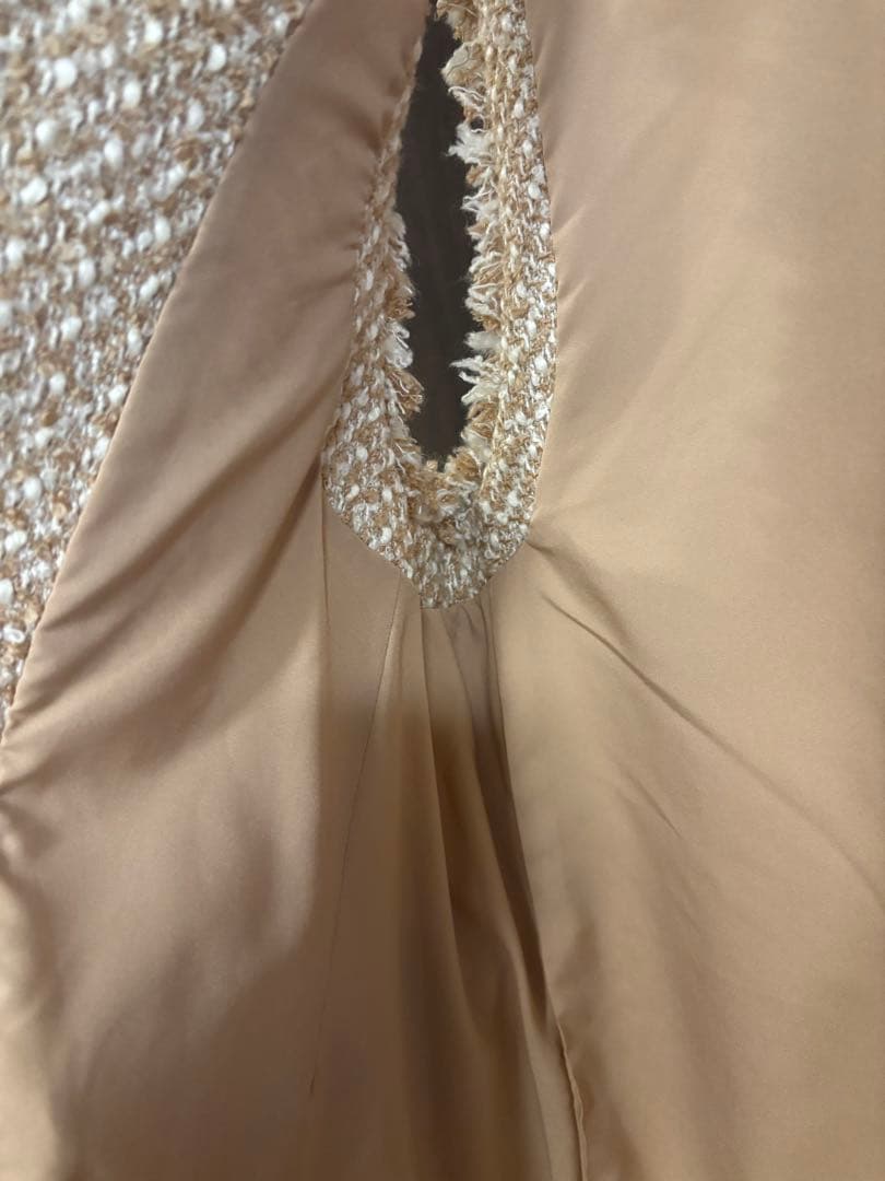 プラステ ツイード ミドルジレ ベスト M ベージュ