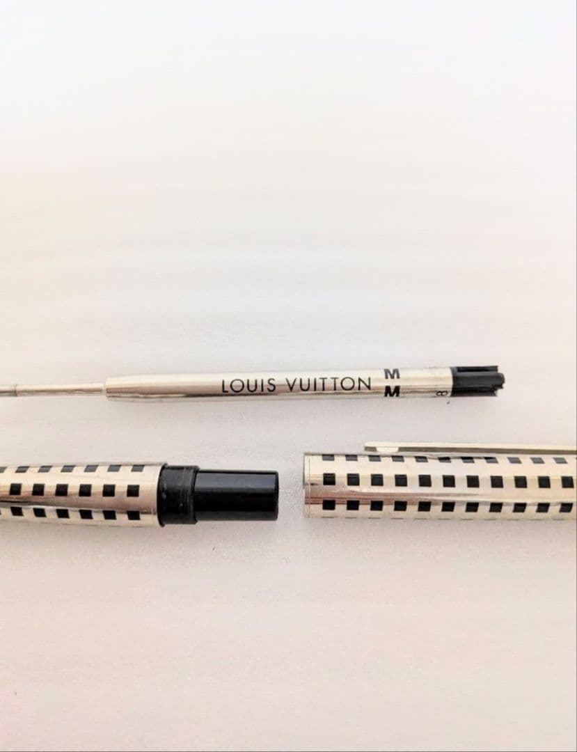 正規品　LOUIS VUITTON ボールペン シルバー チェック柄
