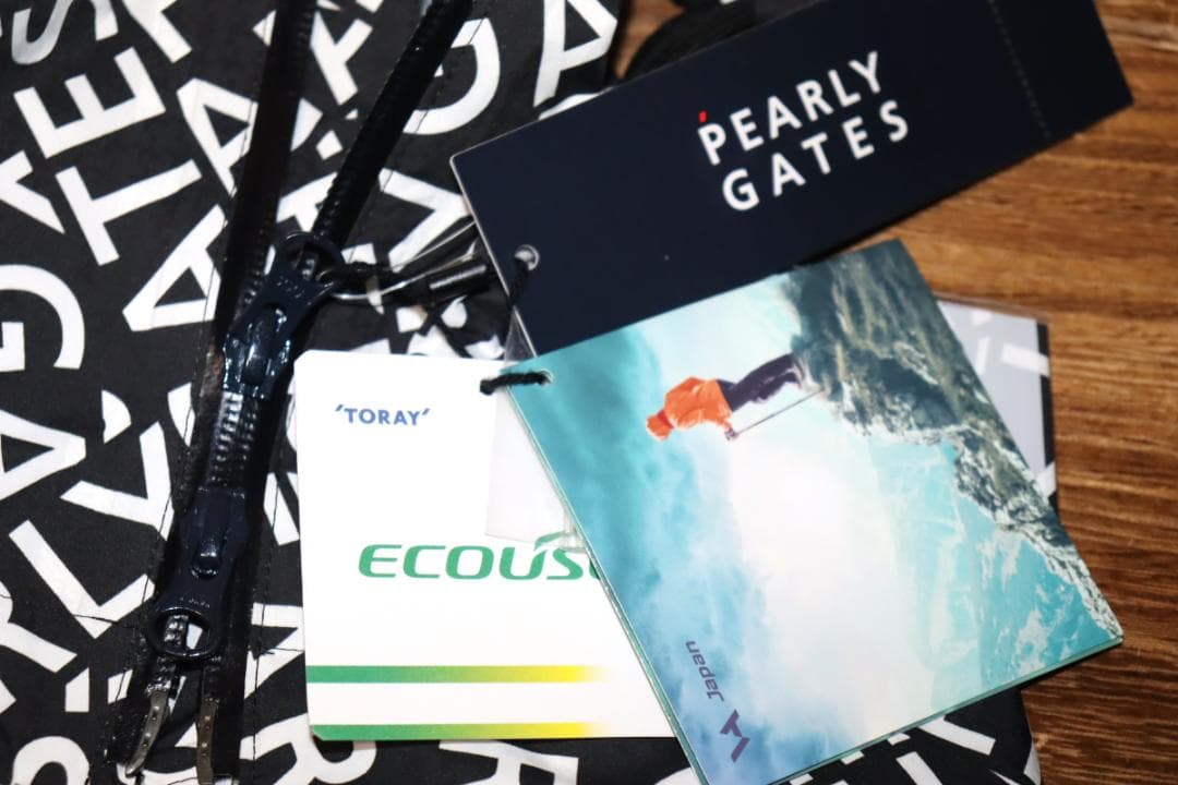 新品 パーリーゲイツ CRAFTEVO レインコート ロゴ＆千鳥柄 (2) Ⓗ