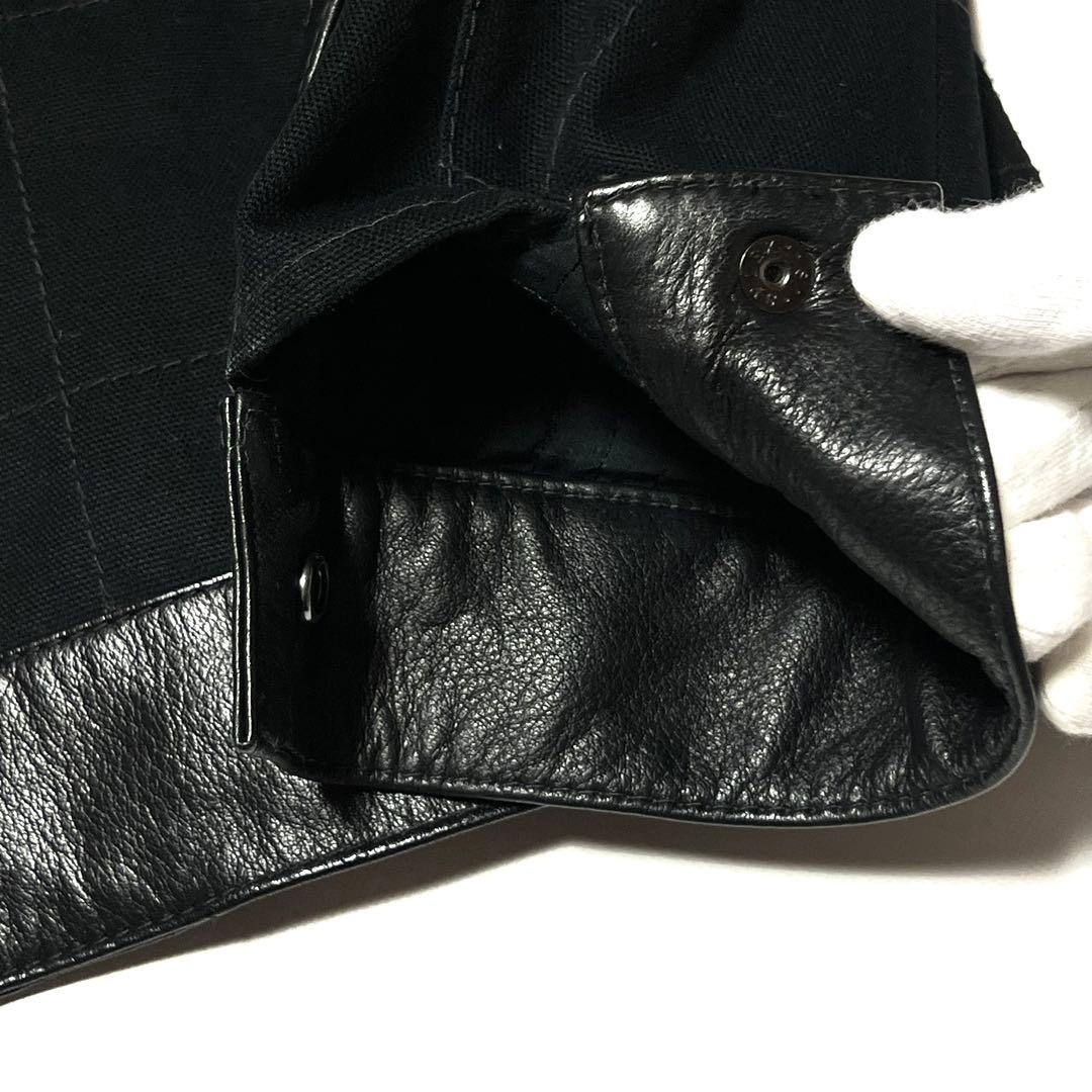 AKM コンビレザー ジャケット ブラック M LAMPOジップ