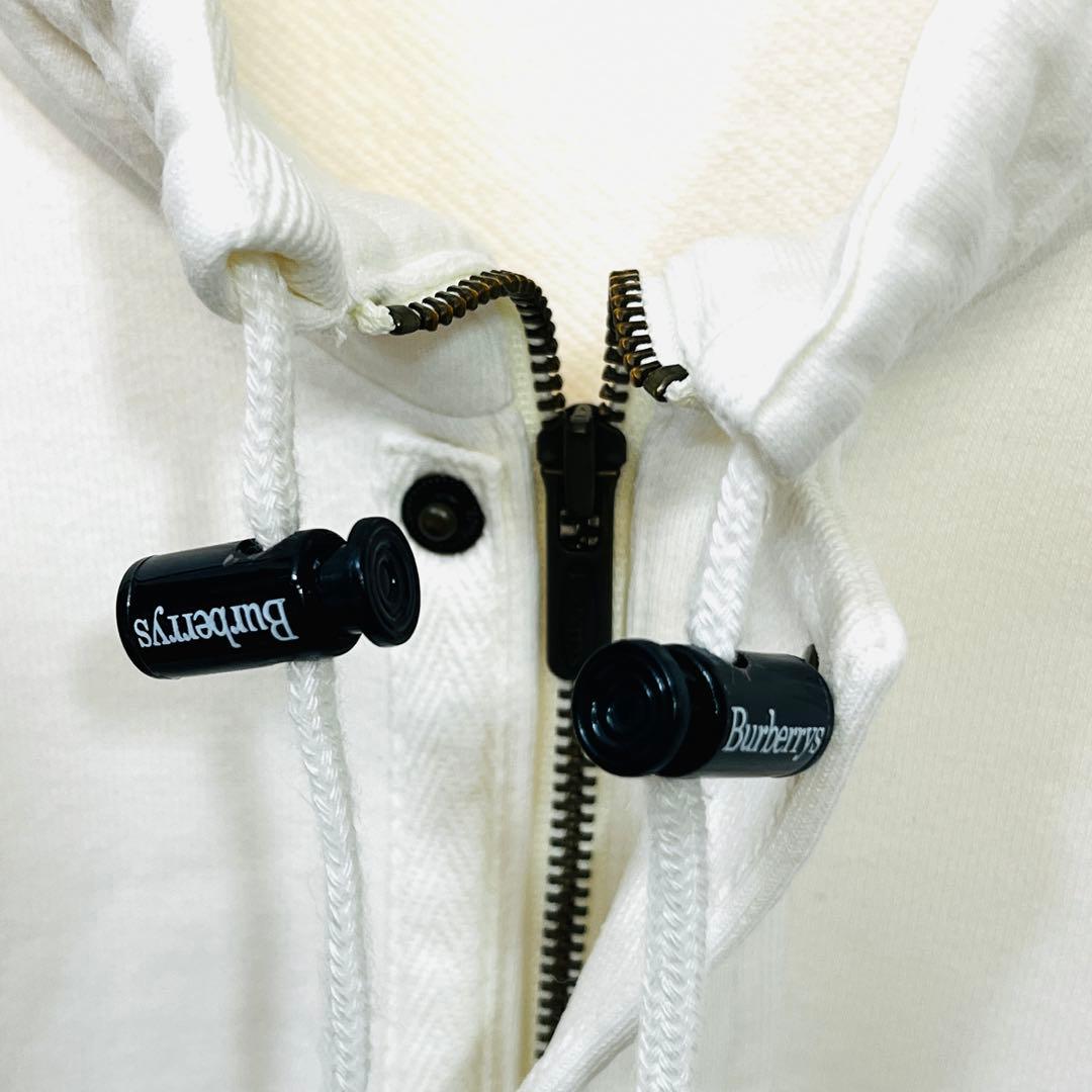 ⭐︎レア⭐︎90s Burberrys ハーフジップ スウェット L 白 三陽商会