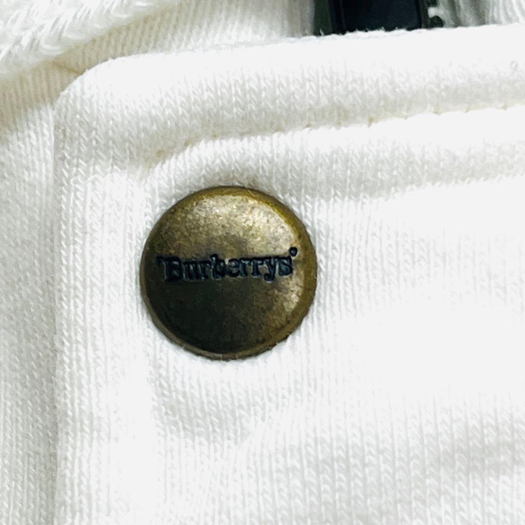 ⭐︎レア⭐︎90s Burberrys ハーフジップ スウェット L 白 三陽商会