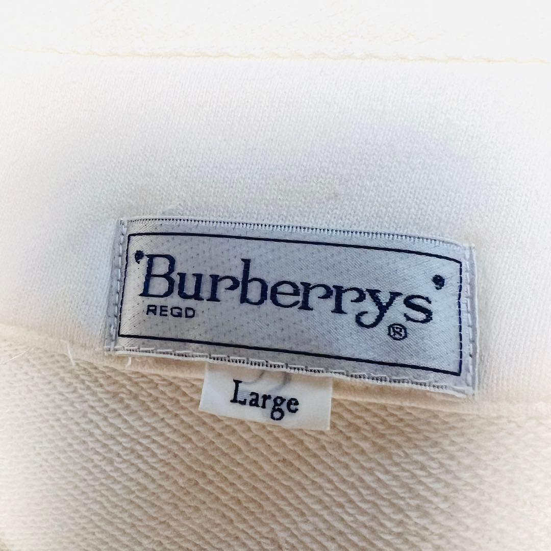 ⭐︎レア⭐︎90s Burberrys ハーフジップ スウェット L 白 三陽商会
