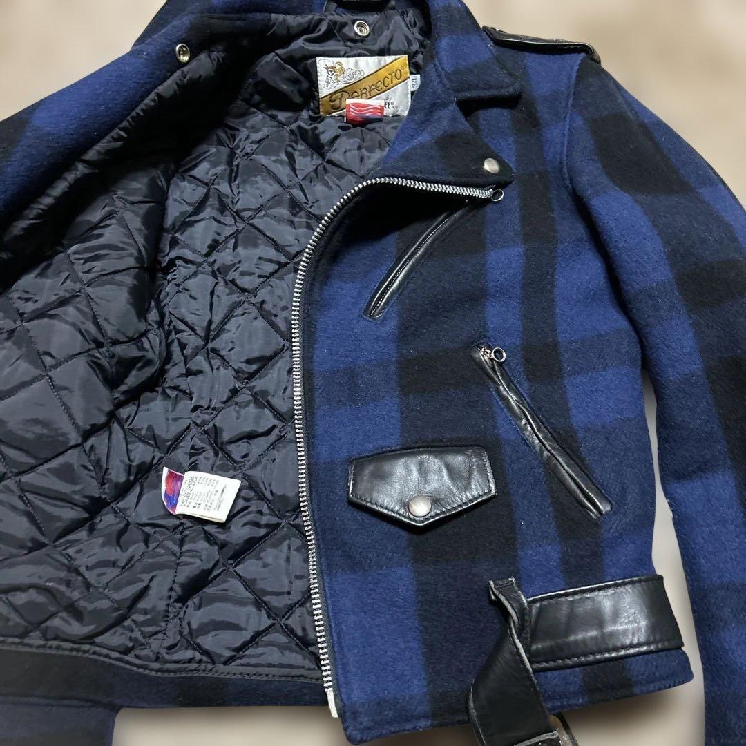 USA製ショットschottライダースワンスター レザーxウール34