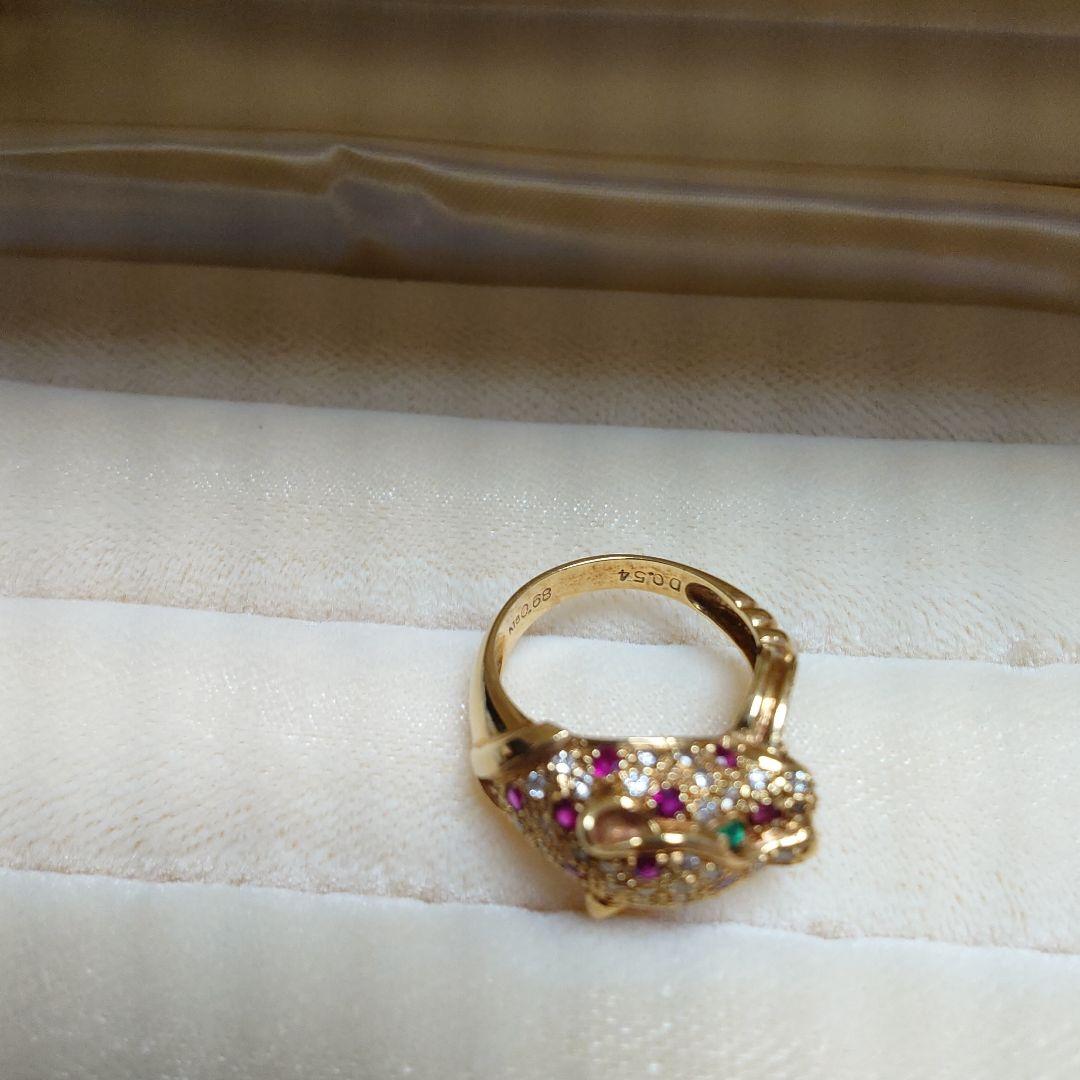 Panther　エメラルド、ルビー、ダイア指輪