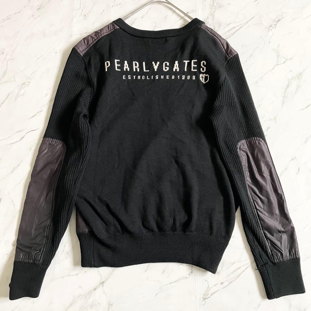 4350 【美品】パーリーゲイツ　中綿ジャケット ニット切替デザイン　M 黒