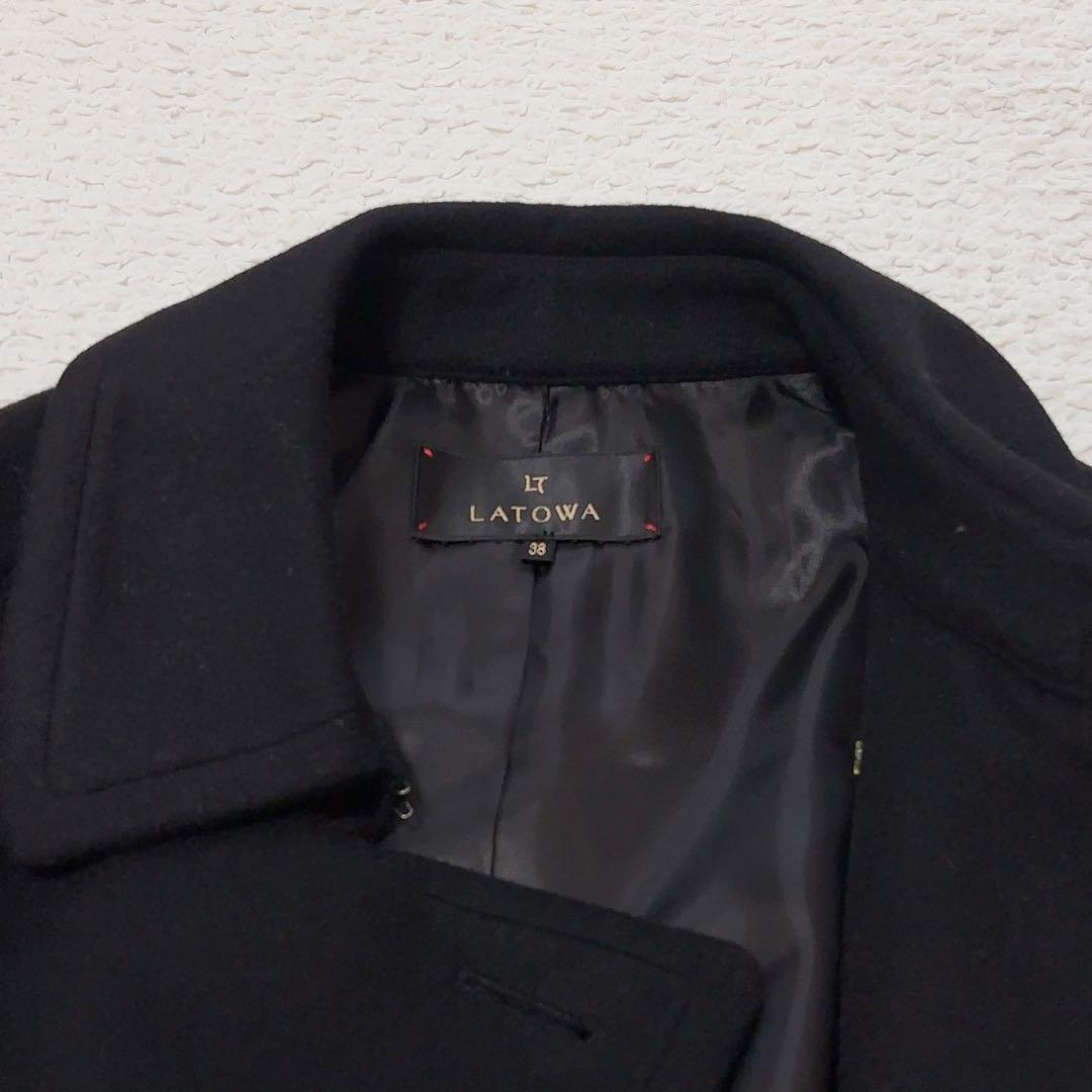 美品✨ LATOWA ラトワ ポンチョ コート ウール100% 黒 ケープ M
