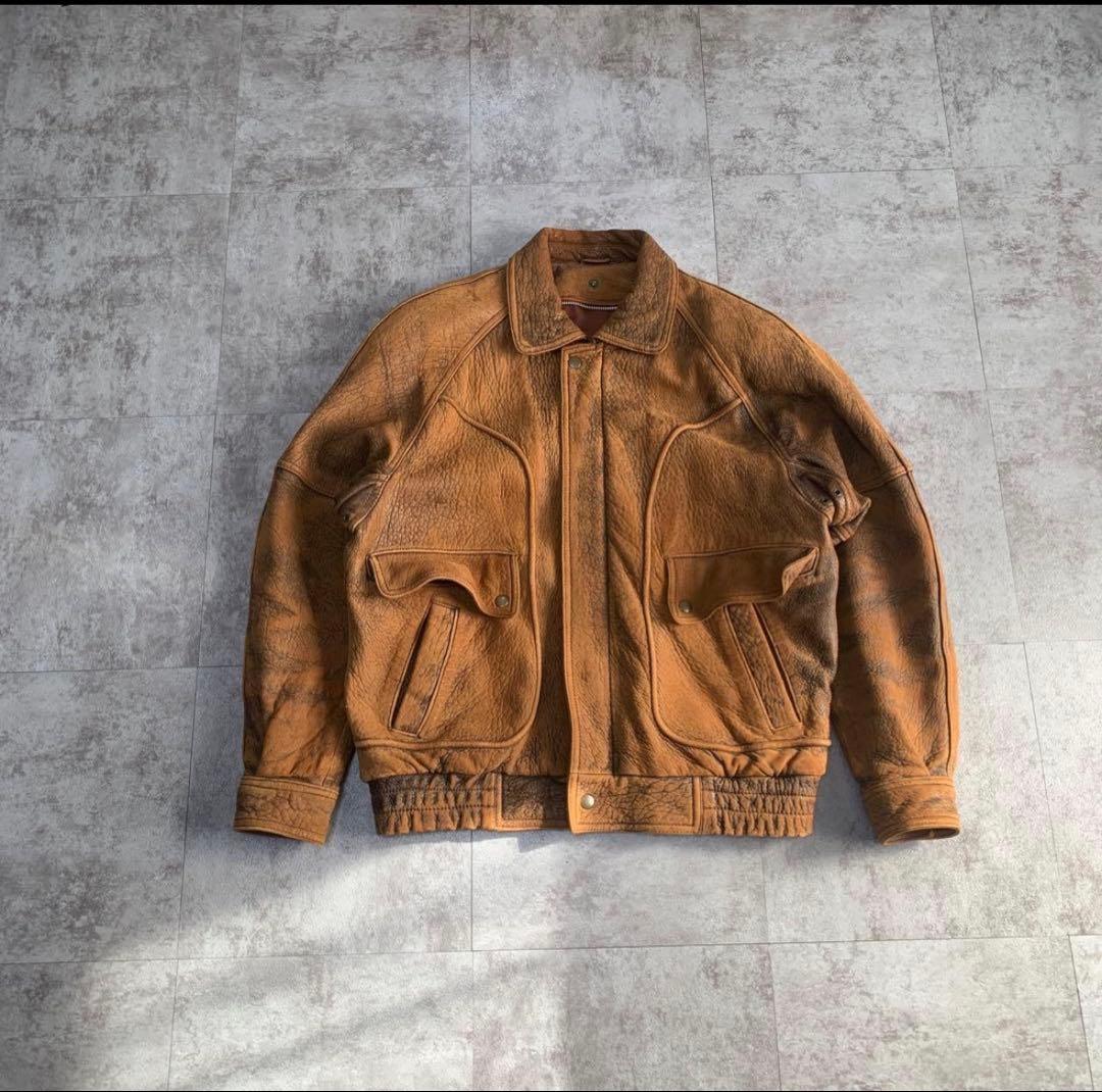 片*ん様 80s A-2 real leather bomberジャケット　ヴィ