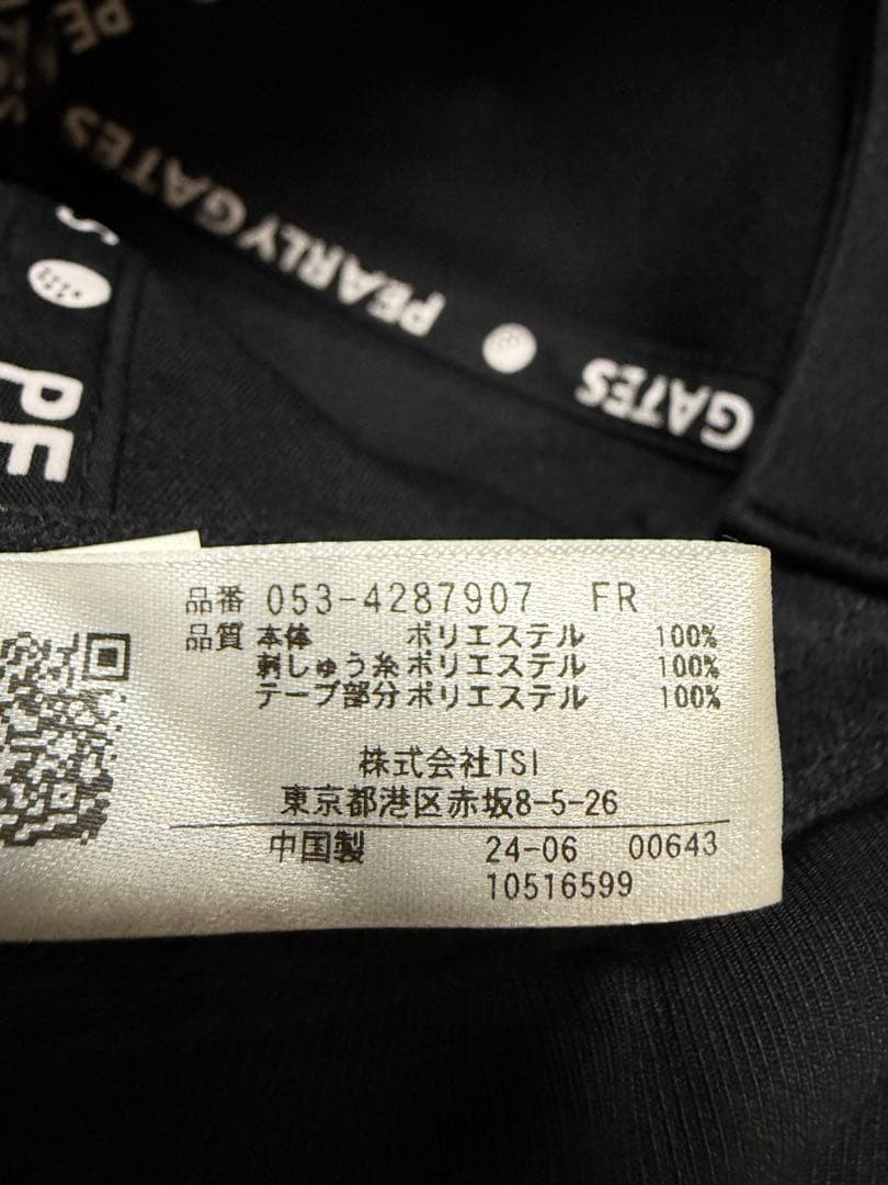 PEARLY GATES黒キャップ ポリエステル製