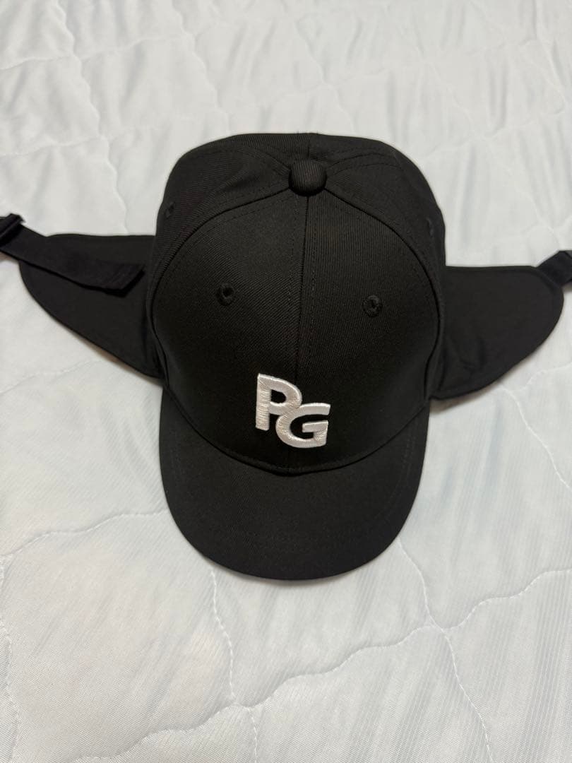 PEARLY GATES黒キャップ ポリエステル製