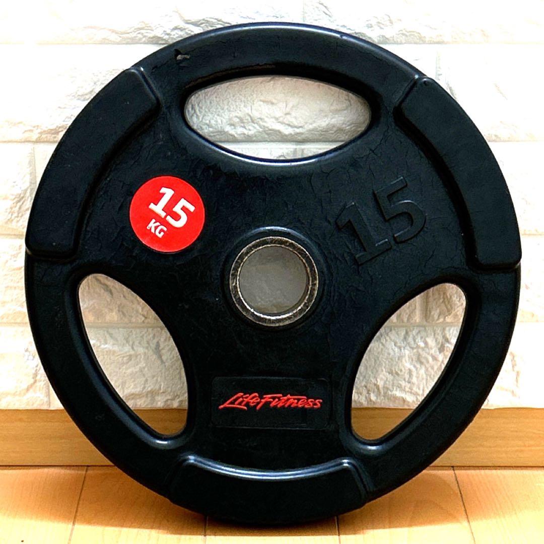 オリンピックプレート　バーベルプレート　Life Fitness 15kg×2つ