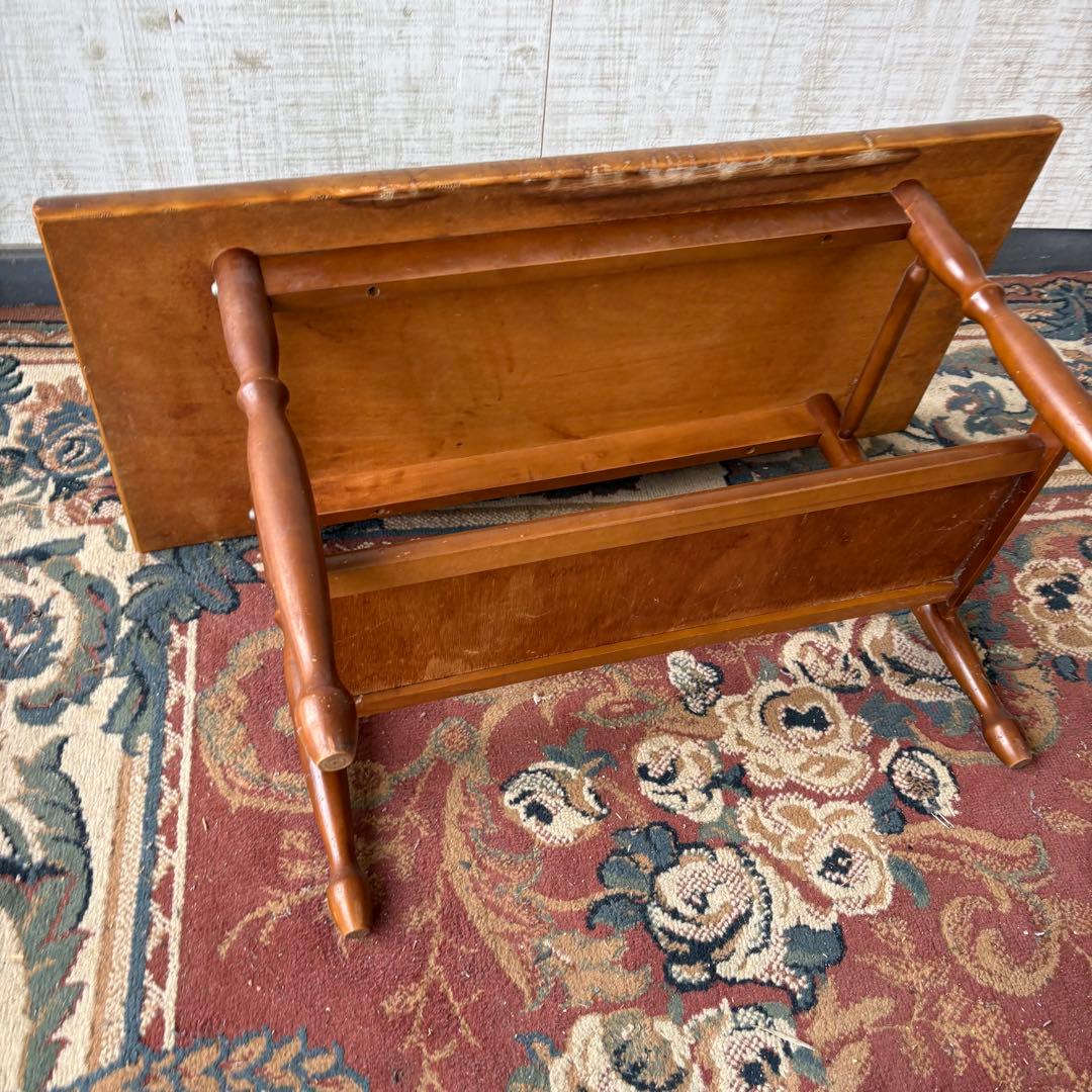 昭和レトロ ミッドセンチュリー 大理石柄 木製センターテーブル コーヒーテーブル