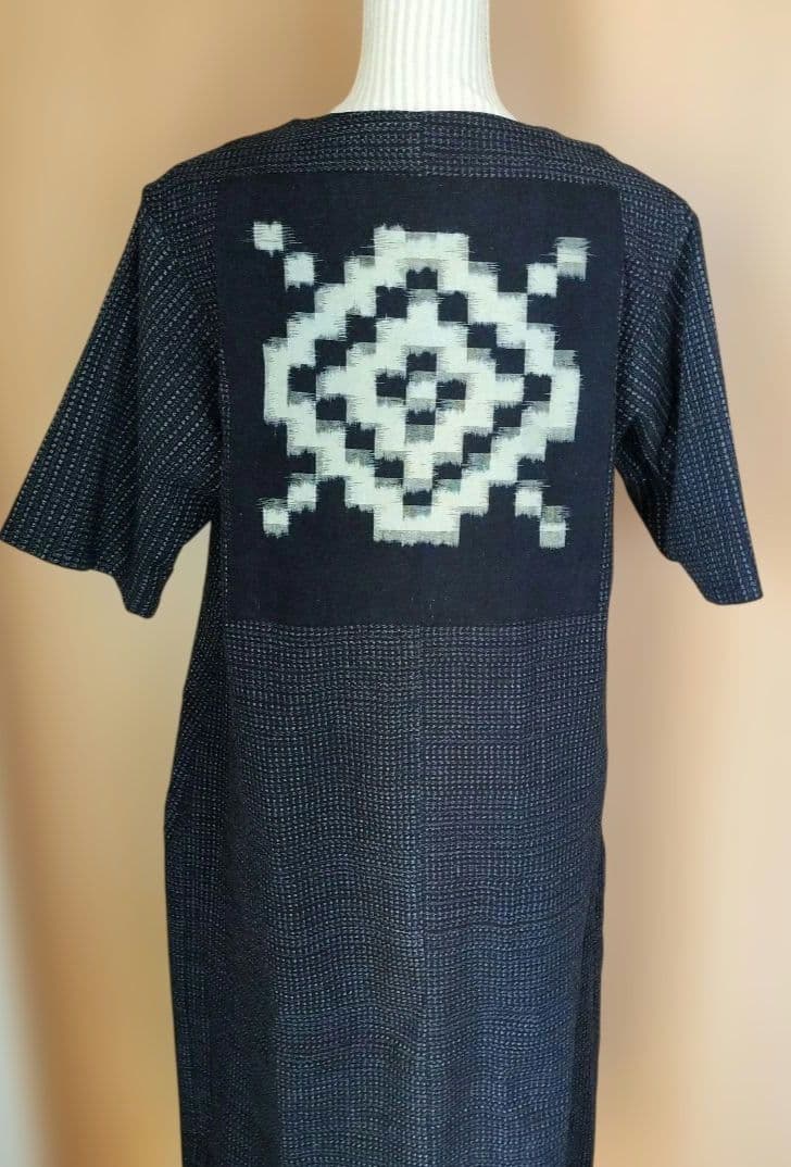 着物リメイク 絣 ワンピース チュニック