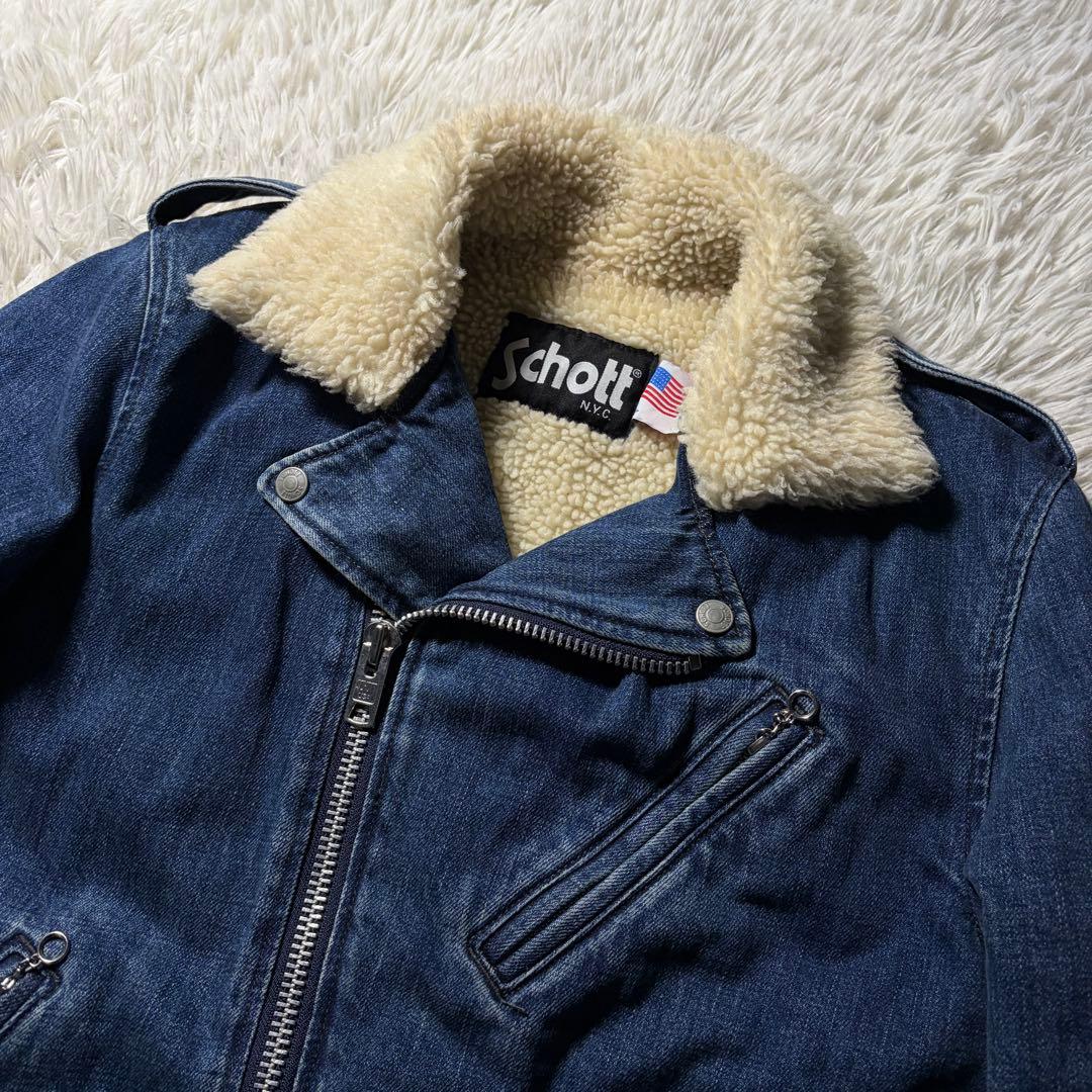 d*t様 【希少】schott デニムジャケット　ライダース　ダブル　L