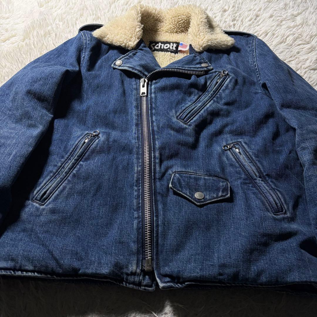 d*t様 【希少】schott デニムジャケット　ライダース　ダブル　L