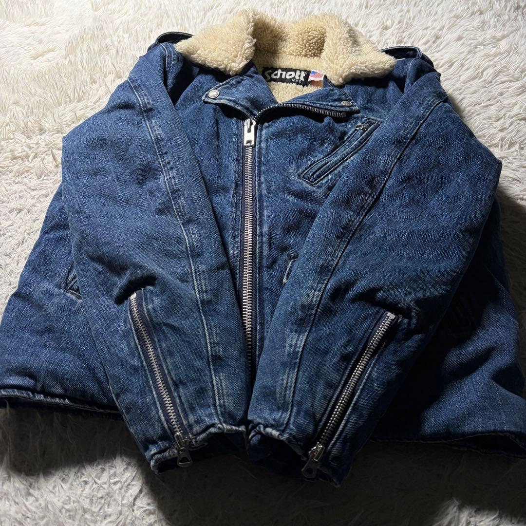 d*t様 【希少】schott デニムジャケット　ライダース　ダブル　L