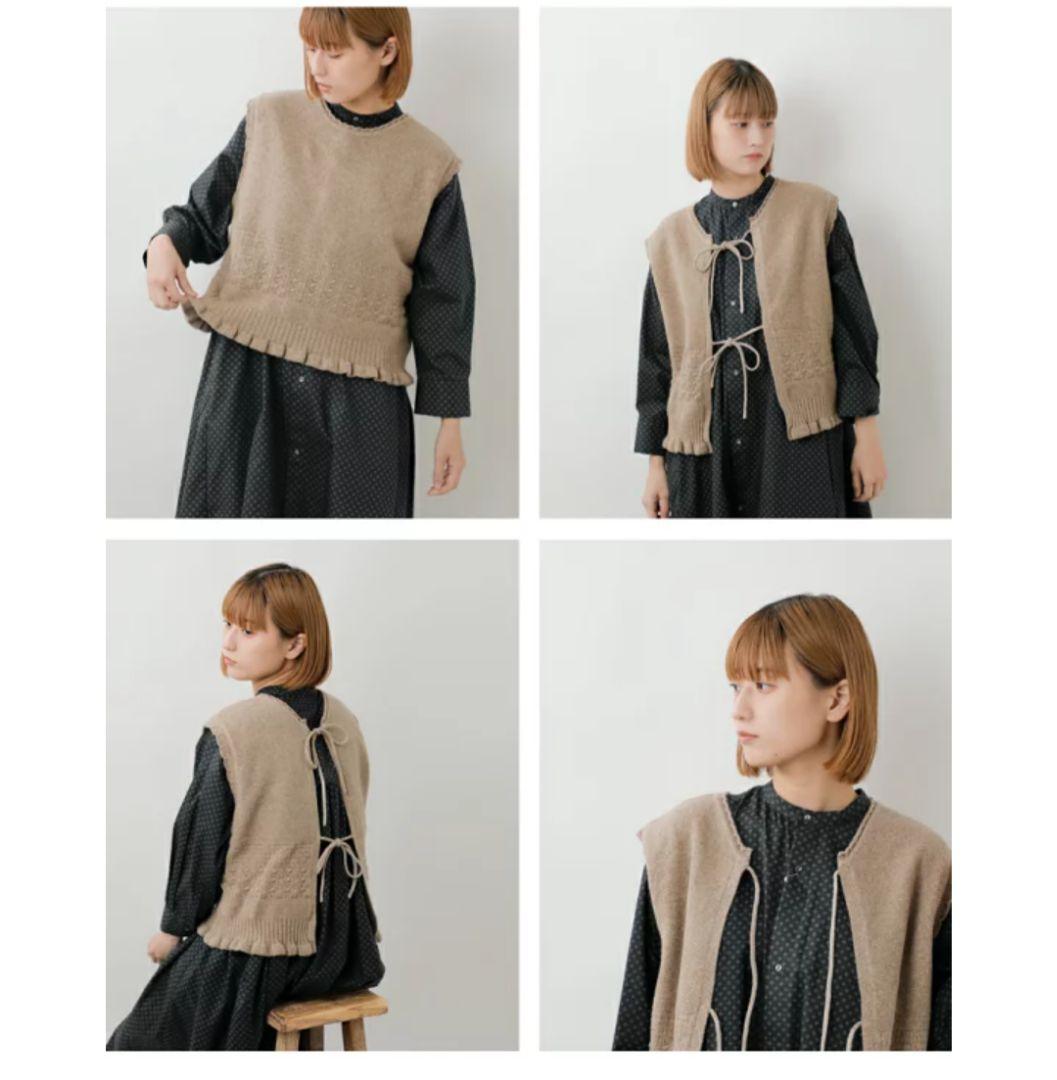 tumugコットンスパン2wayニットベスト未使用品