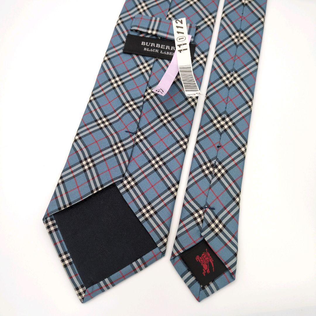 【日本製】バーバリーブラックレーベル ネクタイ ブルー系 ノバチェック 高級