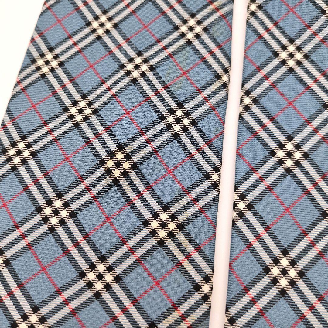 【日本製】バーバリーブラックレーベル ネクタイ ブルー系 ノバチェック 高級