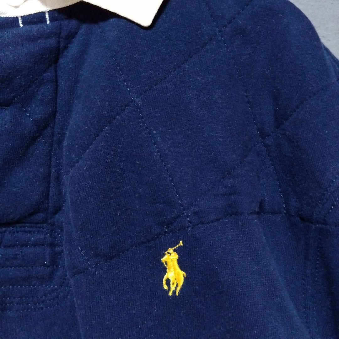 ラルフローレン ラガーシャツ 厚手 ワンポイント ポニー刺繍ロゴ 濃紺 ネイビー