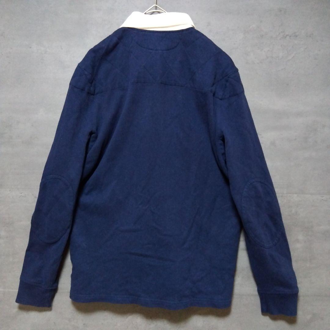ラルフローレン ラガーシャツ 厚手 ワンポイント ポニー刺繍ロゴ 濃紺 ネイビー