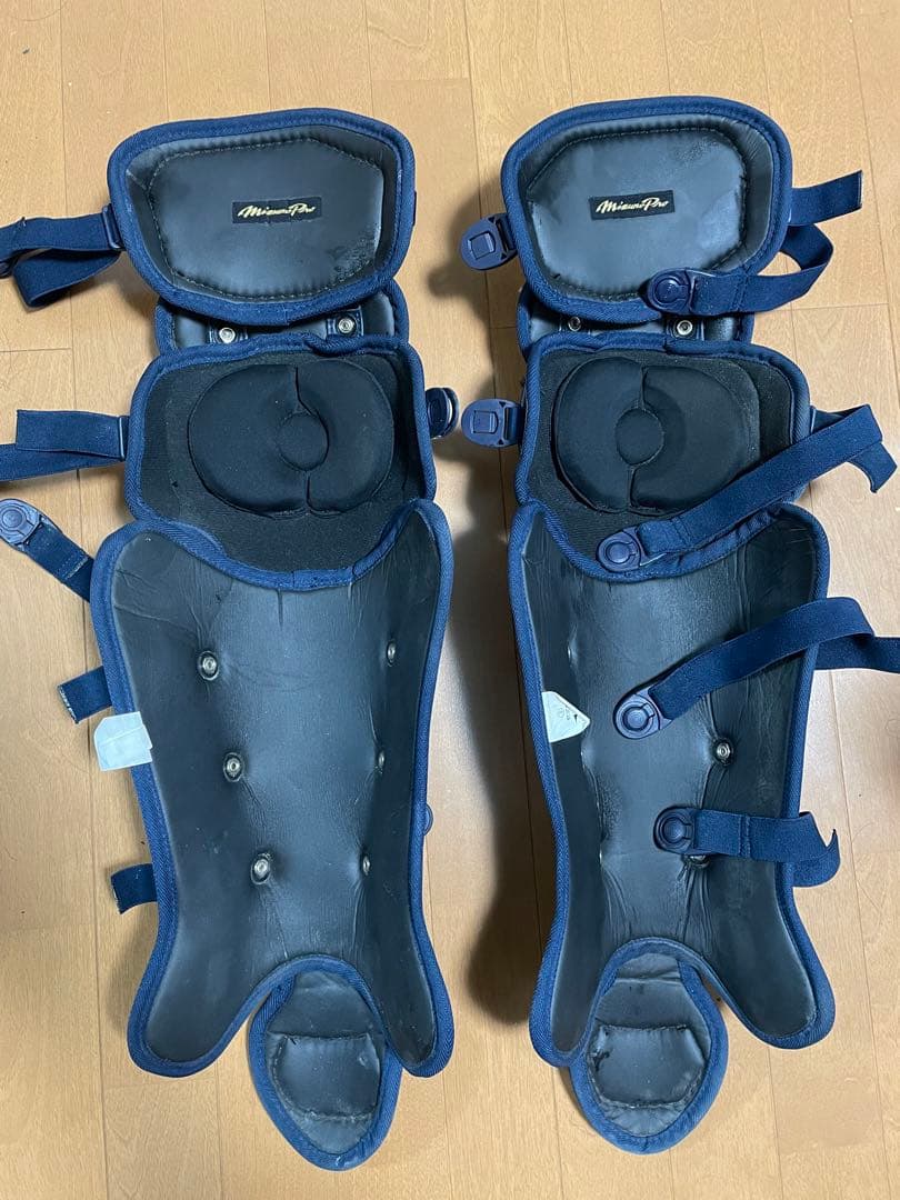 ミズノ プロキャッチャー防具一式軟式用ネイビー/ホワイト バッグ付き