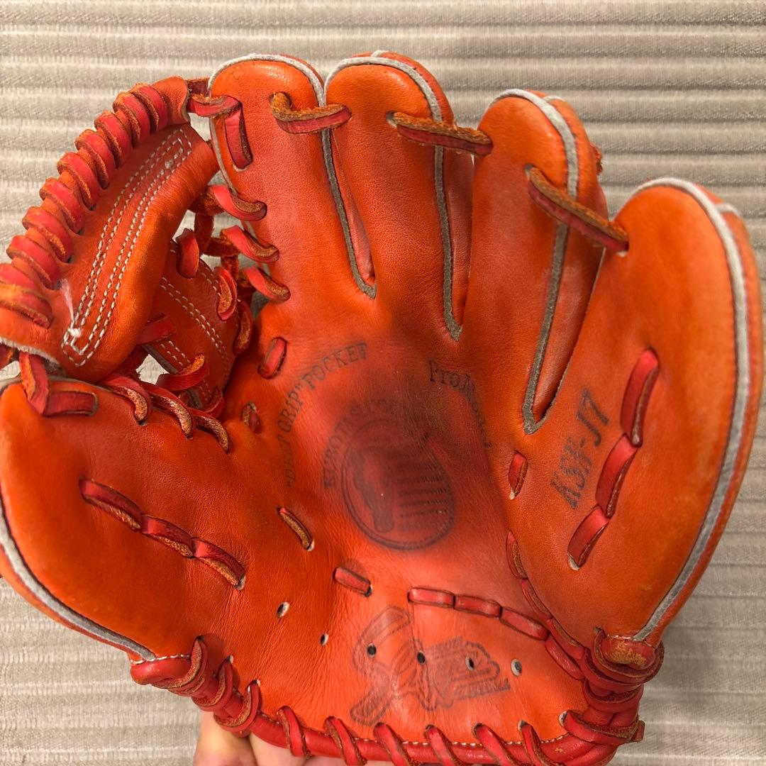 【中古美品】久保田スラッガー KSN-J7 Fオレンジ 少年軟式用グラブ