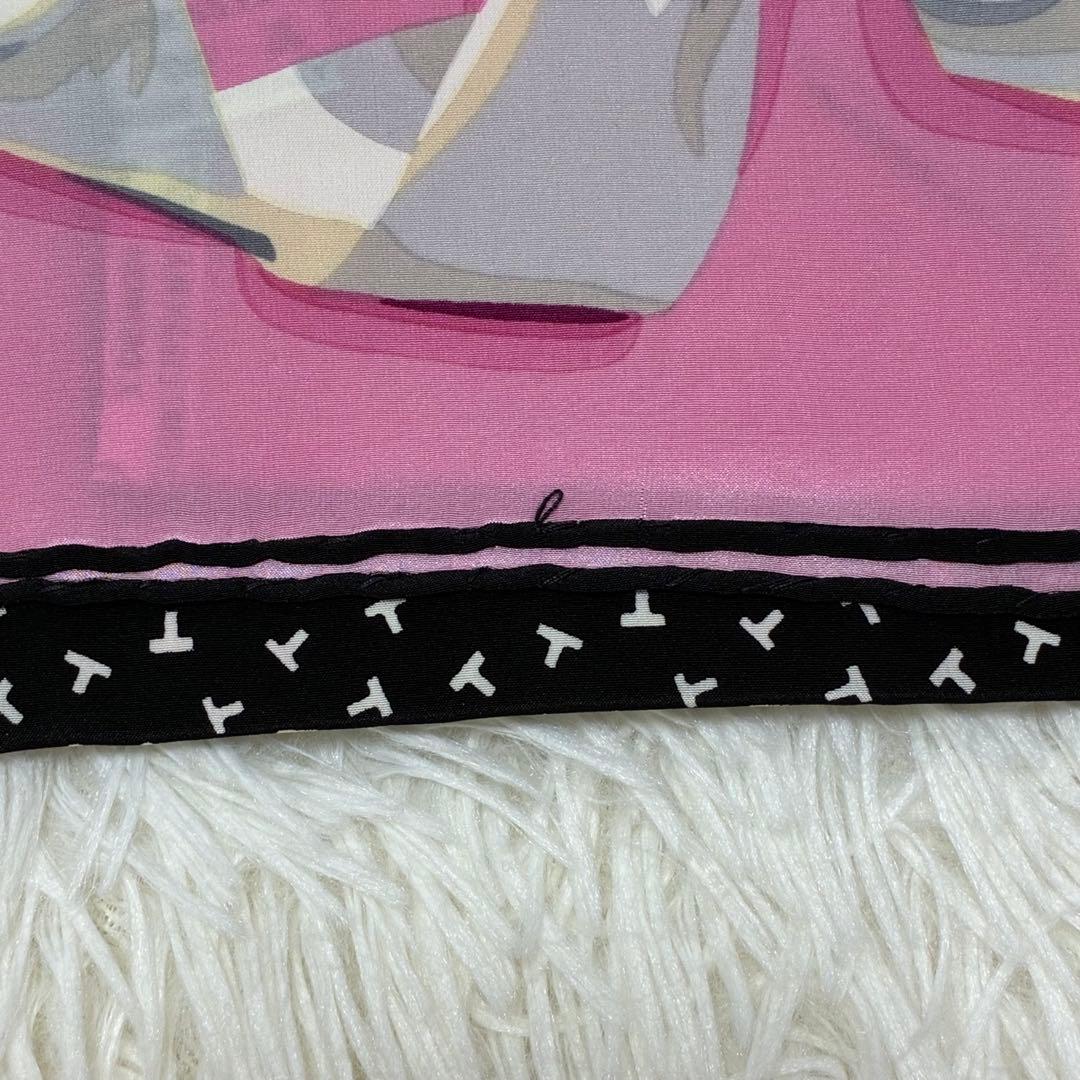 ✨美品✨TIFFANY＆Co. リボン柄 大判スカーフ イタリア製 シルク