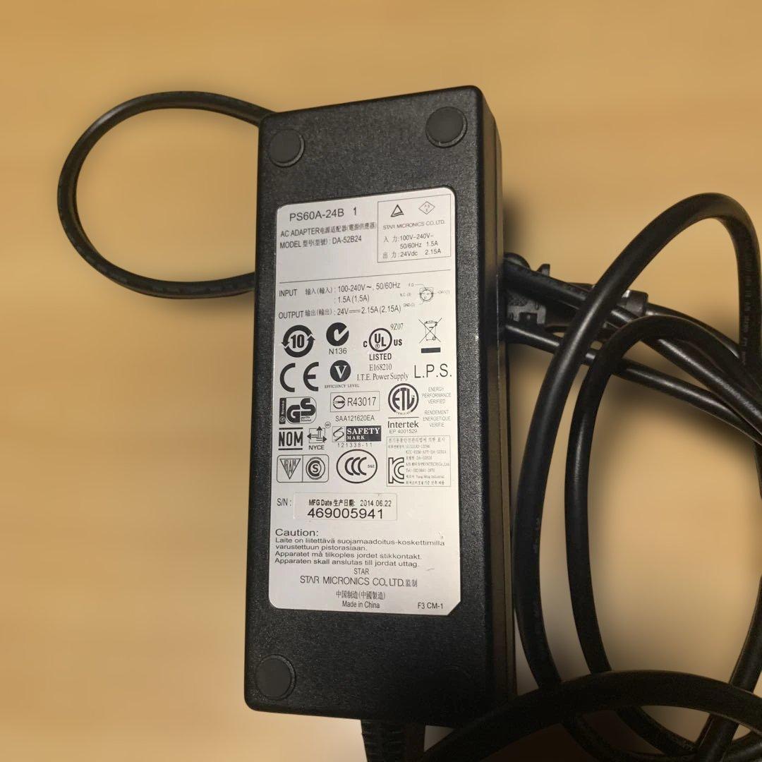 TSP650Ⅱ スター精密レジプリンター 黒 電源アダプター付き