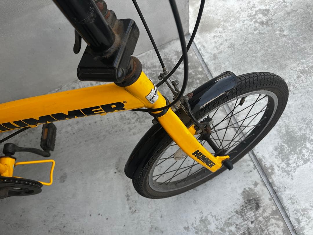『引き取りの場合は1万円引き』HUMMER 折りたたみ自転車 黄色　オレンジ
