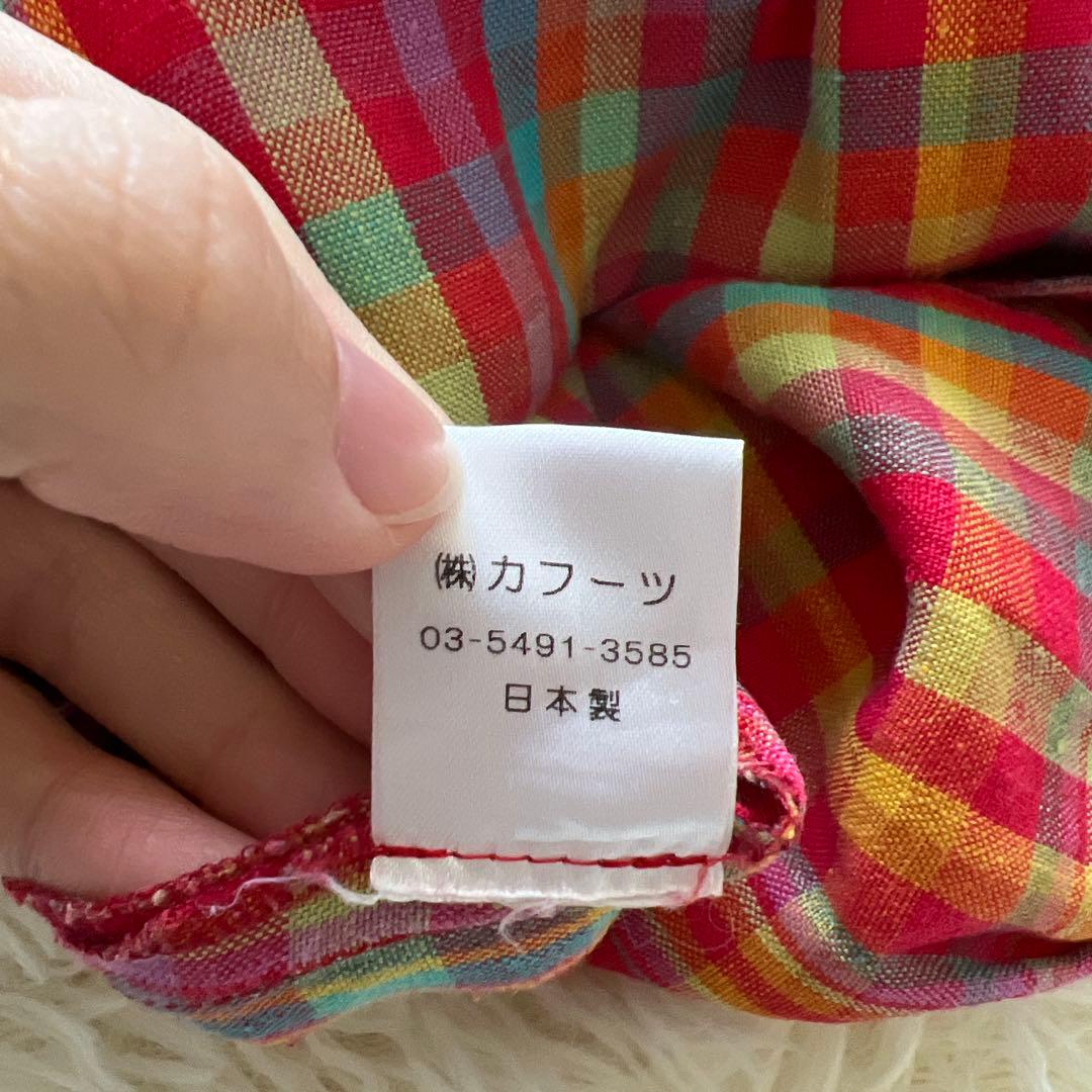 【リゼッタ】ワンピース/チェック/レッド/総柄/麻100%/リネン/ノースリーブ