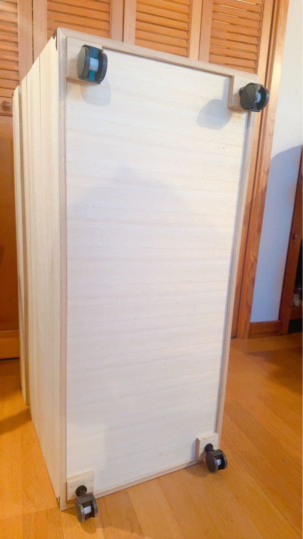 【日本製・美品】肥前桐民芸 桐衣装箱 キャスター付き衣裳ケース　5段