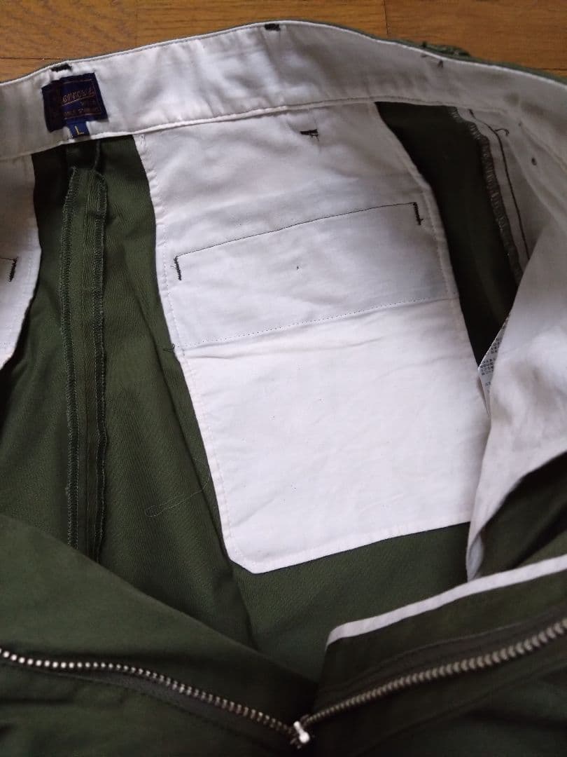 Pherrow's オリーブグリーン 軍パン L　フェローズ