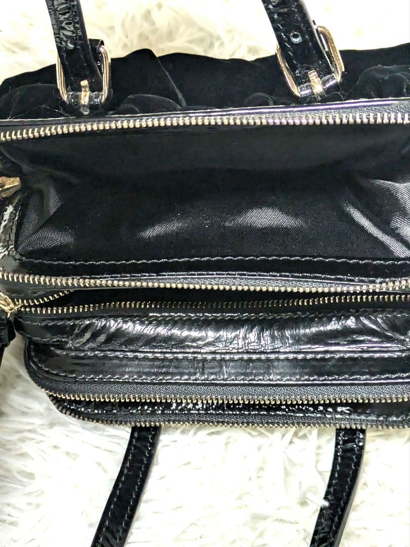 MOSCHINO Cheap & Chic　ミニハンドバッグ　ベロア　美品　黒