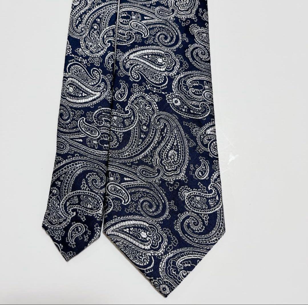 美品 キートン ネクタイ ハイブランド ペイズリー柄 光沢 ジャガード織り 希少