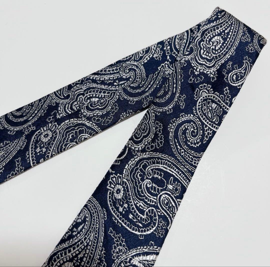 美品 キートン ネクタイ ハイブランド ペイズリー柄 光沢 ジャガード織り 希少