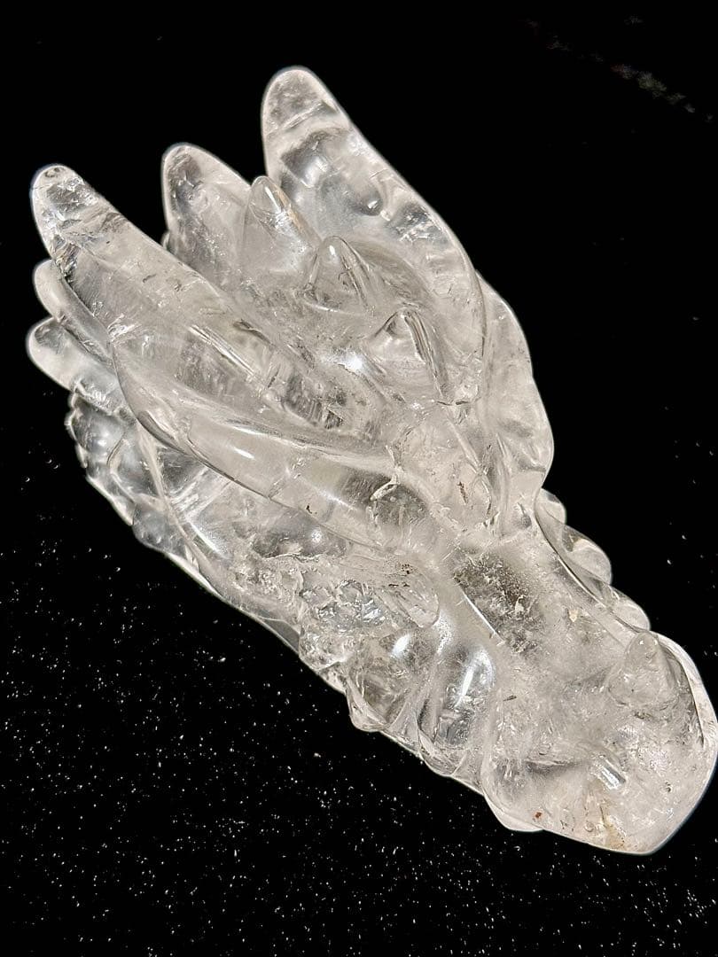 一点もの　水晶手彫り龍頭　ドラゴンヘッド
